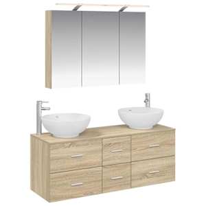 Sada koupelnového nábytku 4 pcs Dub sonoma - obrázek 2