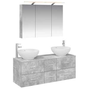 Sada koupelnového nábytku 4 pcs Betonově šedá - obrázek 2