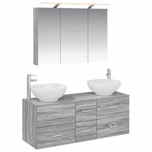 Sada koupelnového nábytku 4 pcs Šedý Sonoma - obrázek 2