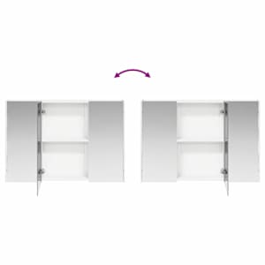 Sada koupelnového nábytku 4 pcs Bílá Kompozitní dřevo a sklo - obrázek 12
