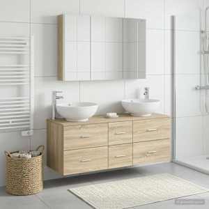 Sada koupelnového nábytku 4 pcs Dub sonoma - obrázek 4