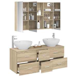 Sada koupelnového nábytku 4 pcs Dub sonoma - obrázek 3