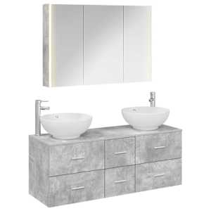 Sada koupelnového nábytku 4 pcs Betonově šedá - obrázek 2