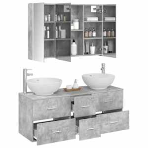 Sada koupelnového nábytku 4 pcs Betonově šedá - obrázek 3