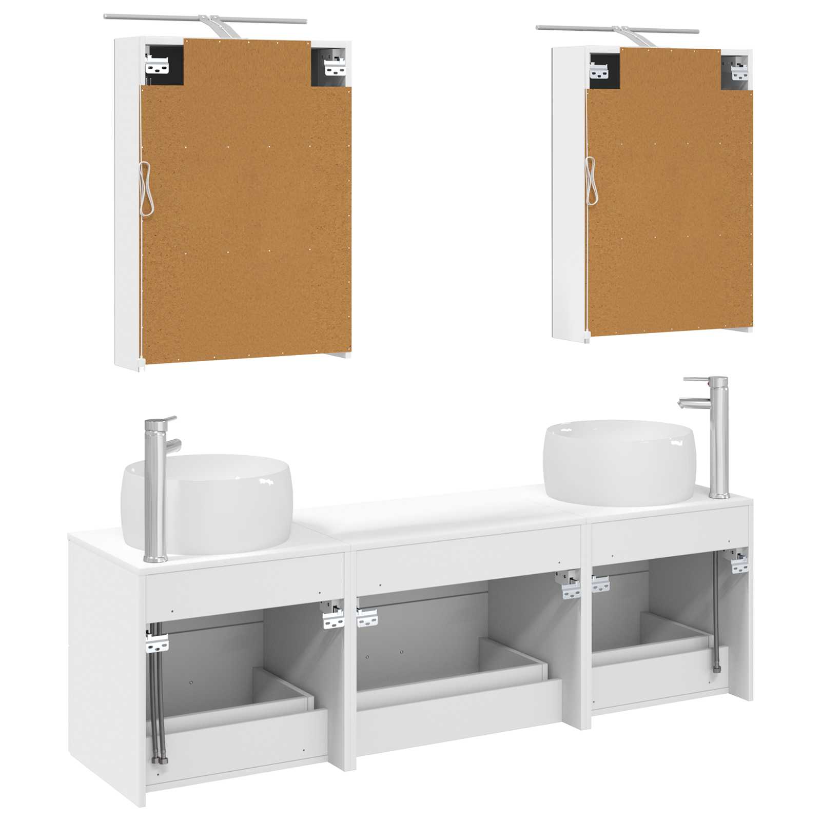 Komplet pohištva za kopalnico 5 pcs Bela - slika 7