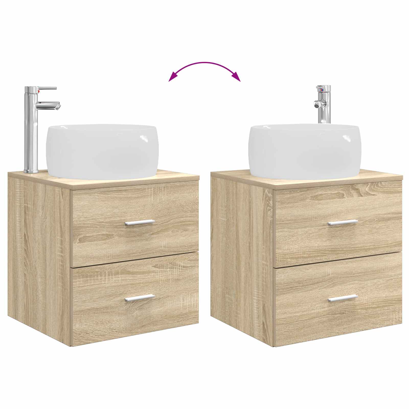 Komplet pohištva za kopalnico 5 pcs Sonoma hrast - slika 12