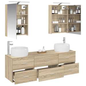 Sada koupelnového nábytku 5 pcs Dub sonoma - obrázek 3