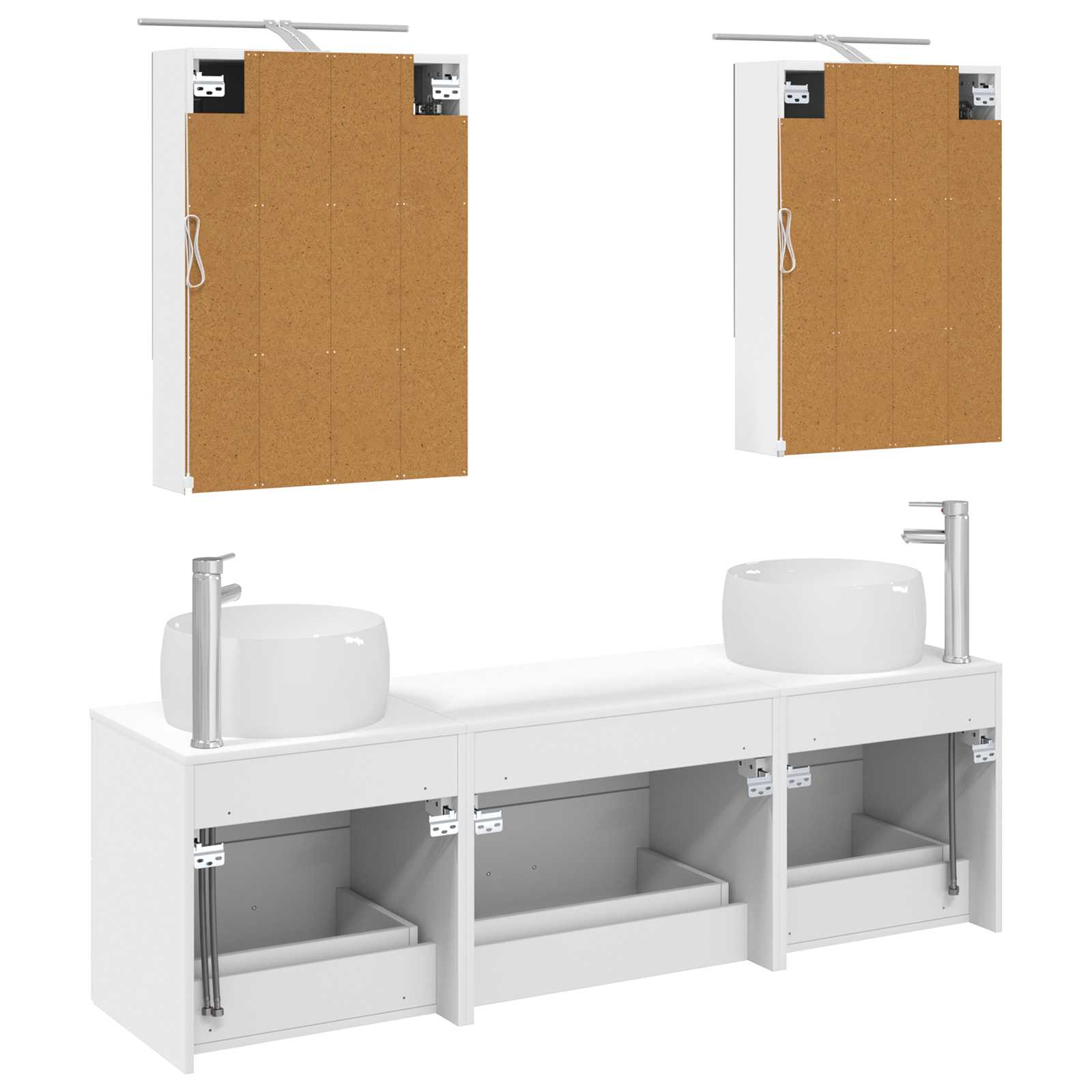 Komplet pohištva za kopalnico 5 pcs Bela - slika 8
