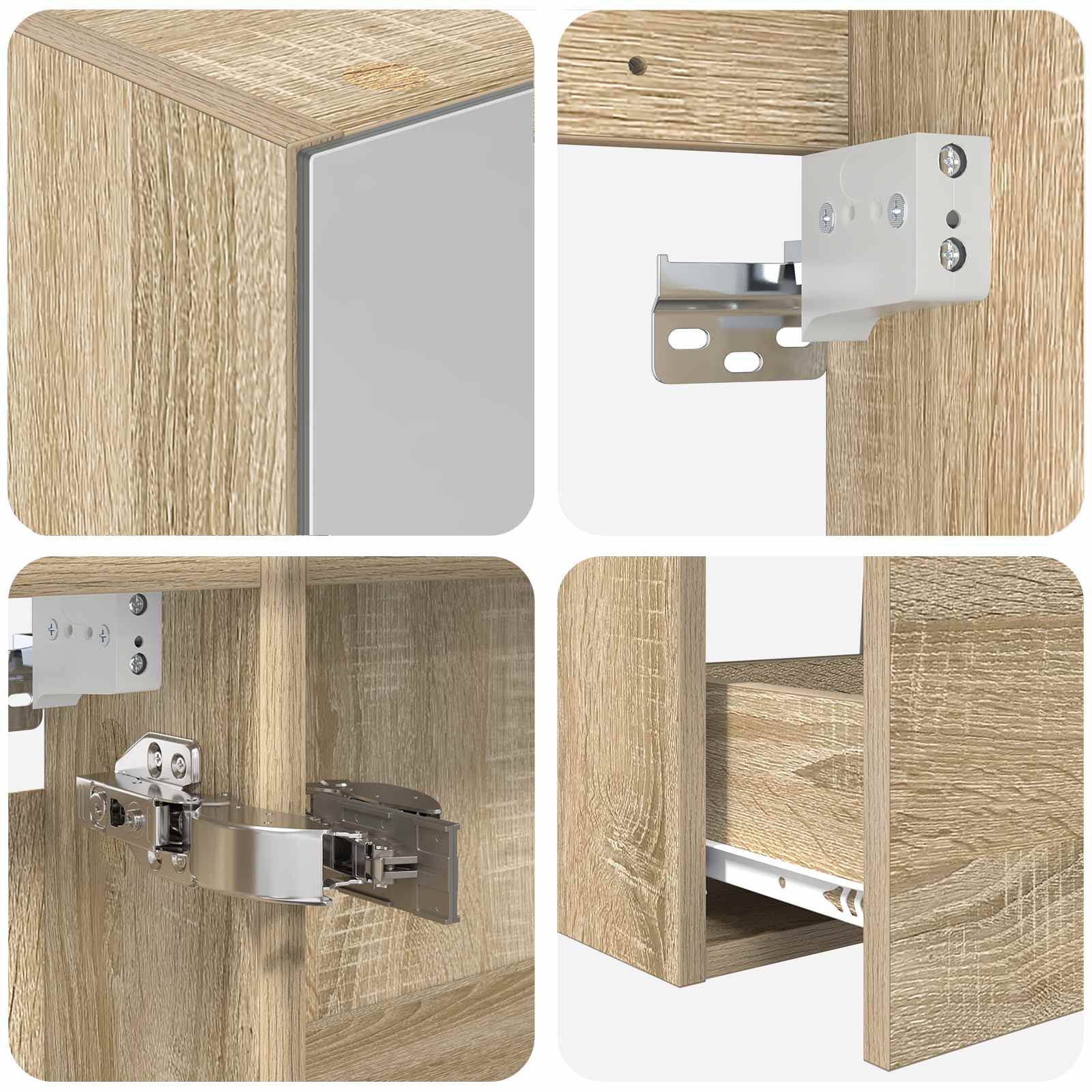 Komplet pohištva za kopalnico 5 pcs Sonoma hrast - slika 8