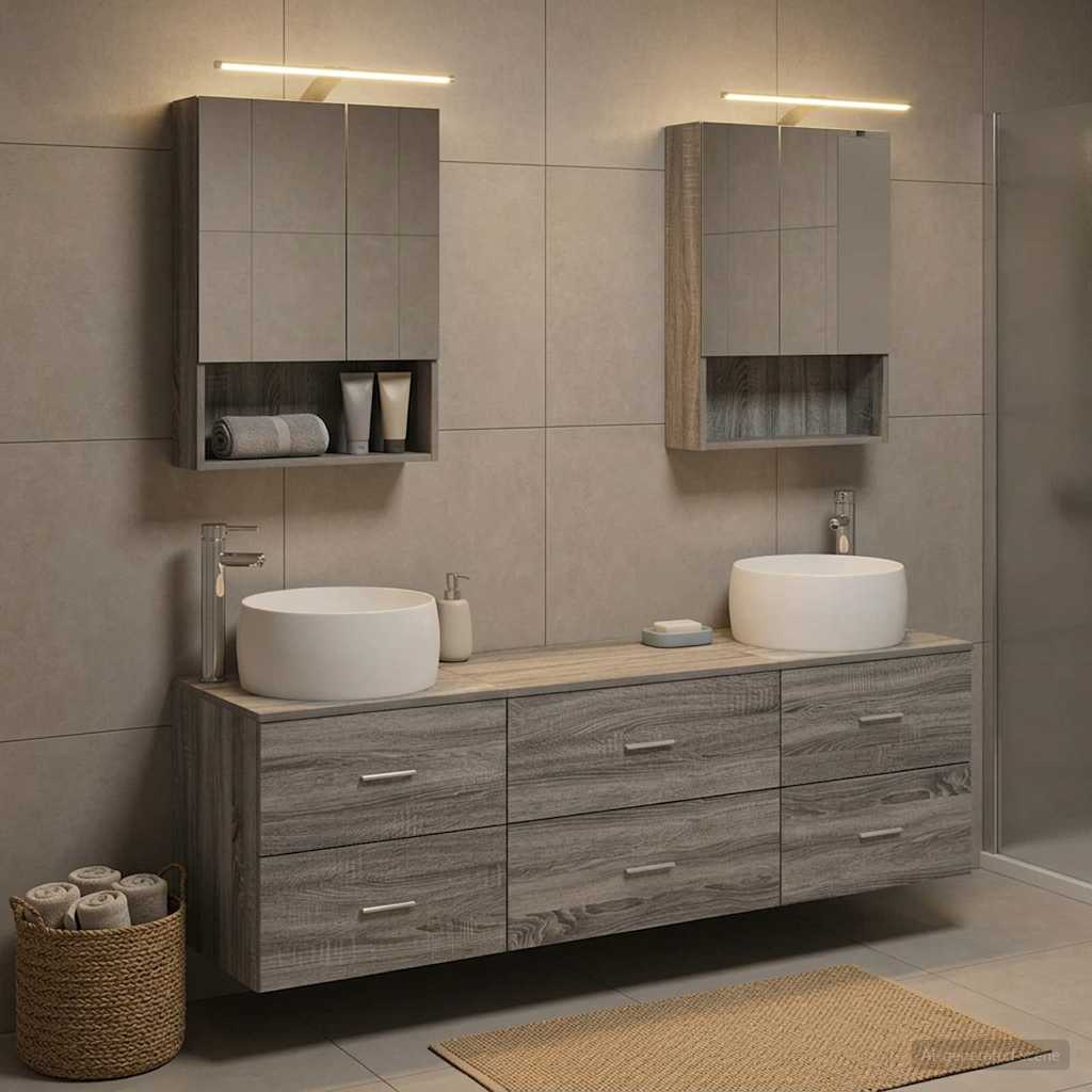  Σετ Επίπλων Μπάνιου 5 pcs Γκρι Sonoma V-3407004