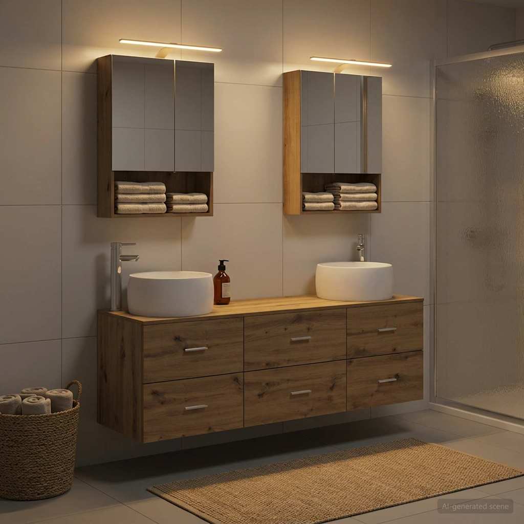 Komplet pohištva za kopalnico 5 pcs Artisan hrast