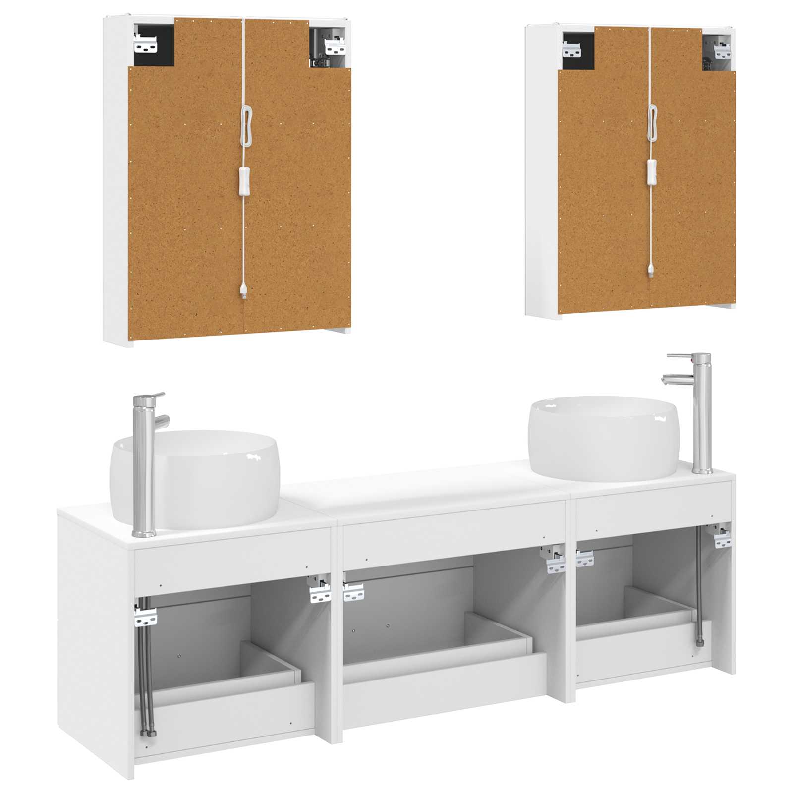 Komplet pohištva za kopalnico 5 pcs Bela - slika 7