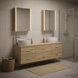 Sada koupelnového nábytku 5 pcs Dub sonoma - obrázek 1