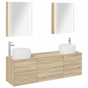 Sada koupelnového nábytku 5 pcs Dub sonoma - obrázek 2