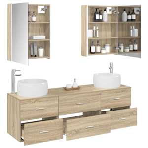 Sada koupelnového nábytku 5 pcs Dub sonoma - obrázek 3