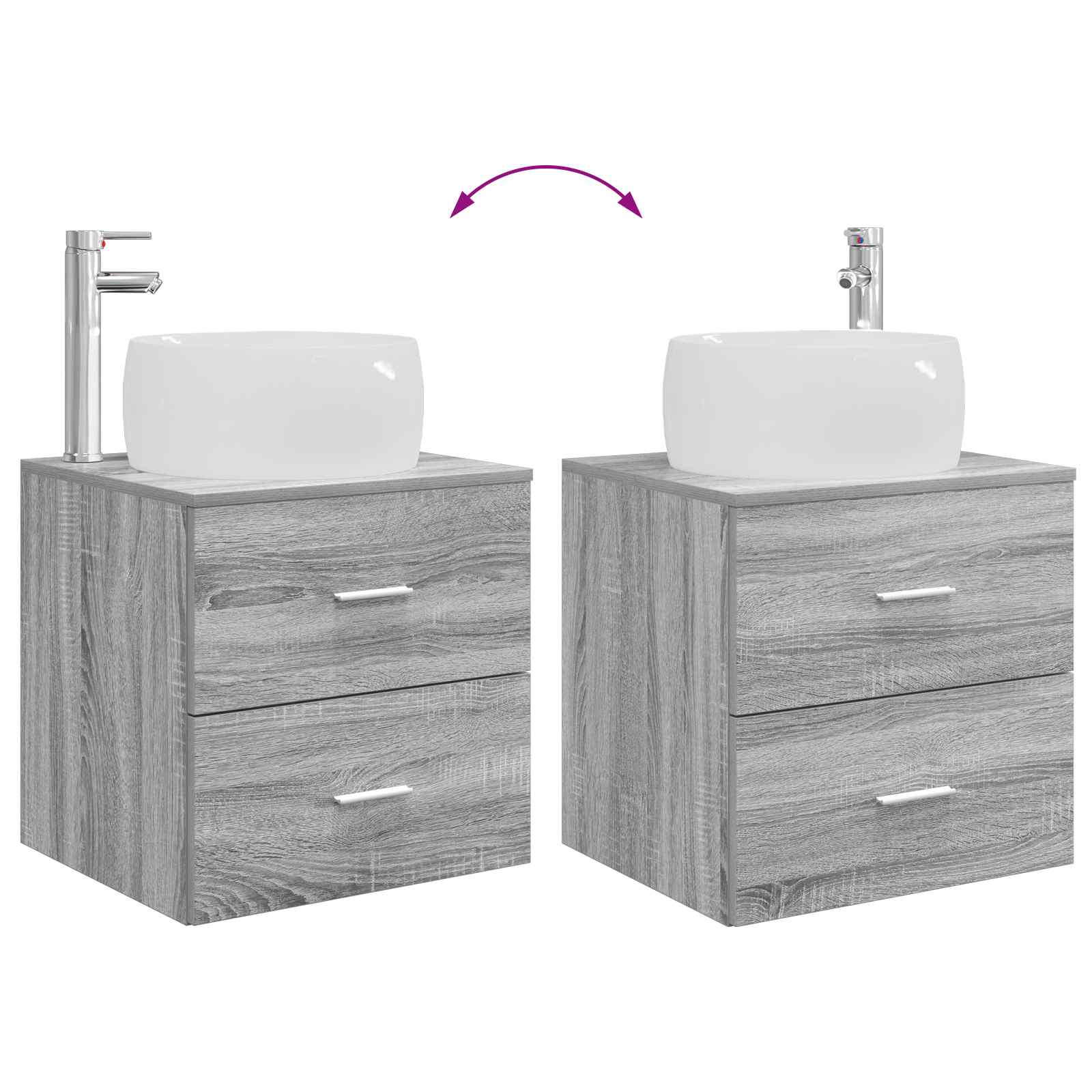 Komplet pohištva za kopalnico 5 pcs Siva Sonoma - slika 12