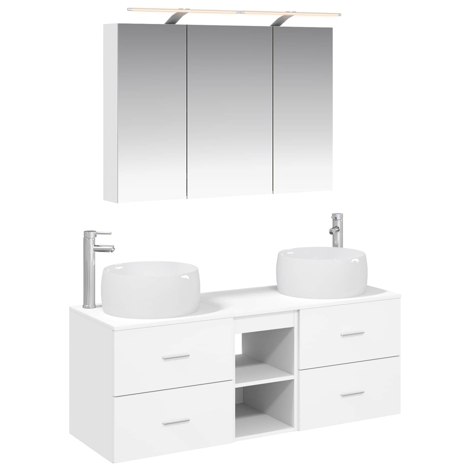Komplet pohištva za kopalnico 4 pcs Bela - slika 2