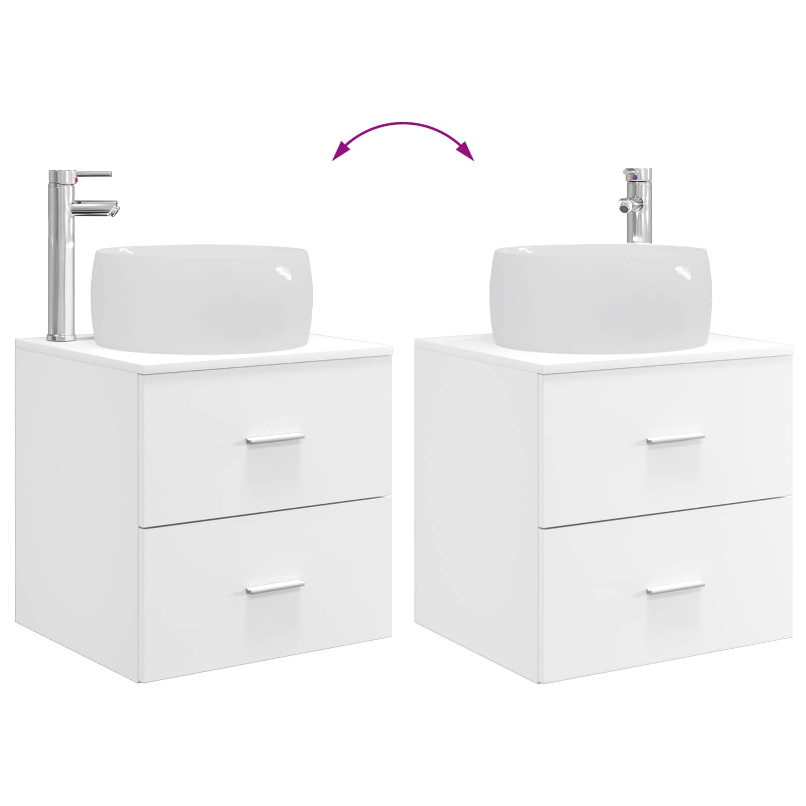 Komplet pohištva za kopalnico 4 pcs Bela - slika 13
