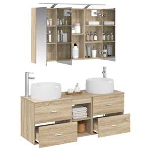 Sada koupelnového nábytku 4 pcs Dub sonoma - obrázek 3