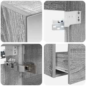 Sada koupelnového nábytku 4 pcs Šedý Sonoma - obrázek 9