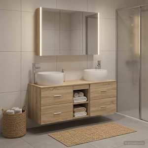 Sada koupelnového nábytku 4 pcs Dub sonoma - obrázek 1