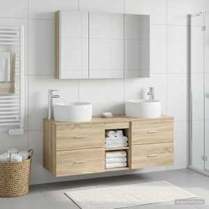 Sada koupelnového nábytku 4 pcs Dub sonoma - obrázek 4