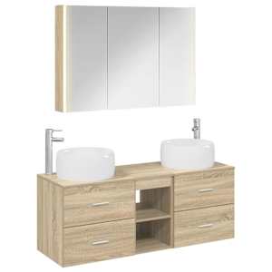 Sada koupelnového nábytku 4 pcs Dub sonoma - obrázek 2