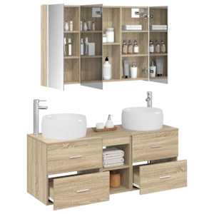 Sada koupelnového nábytku 4 pcs Dub sonoma - obrázek 3
