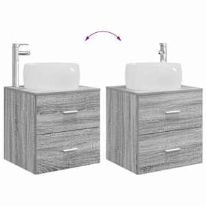 Sada koupelnového nábytku 4 pcs Šedý Sonoma - obrázek 13