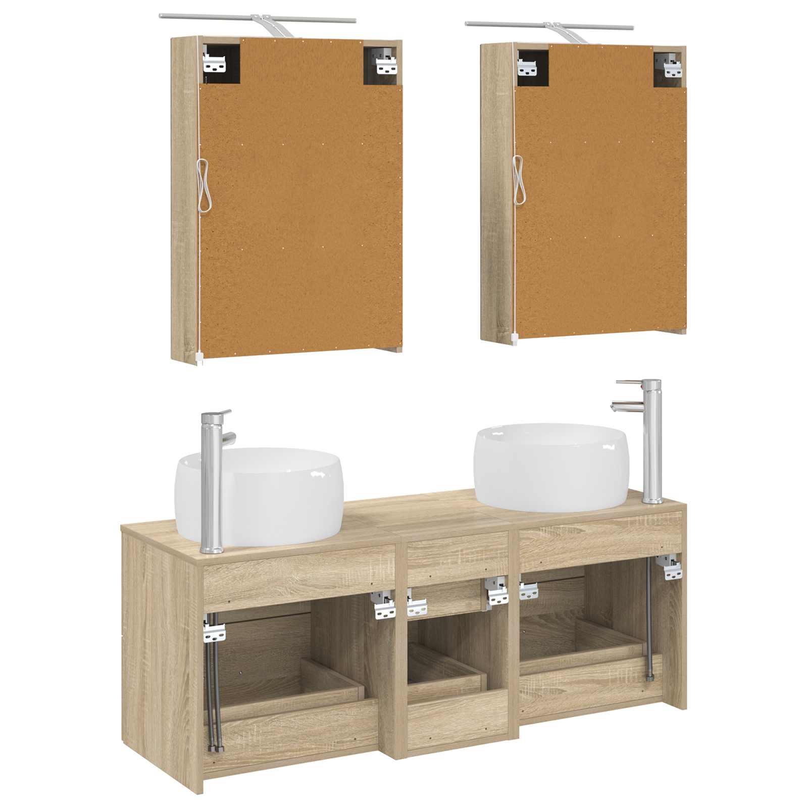 Komplet pohištva za kopalnico 5 pcs Sonoma hrast - slika 7