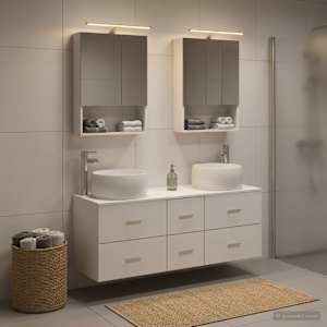 Komplet pohištva za kopalnico 5 pcs Bela