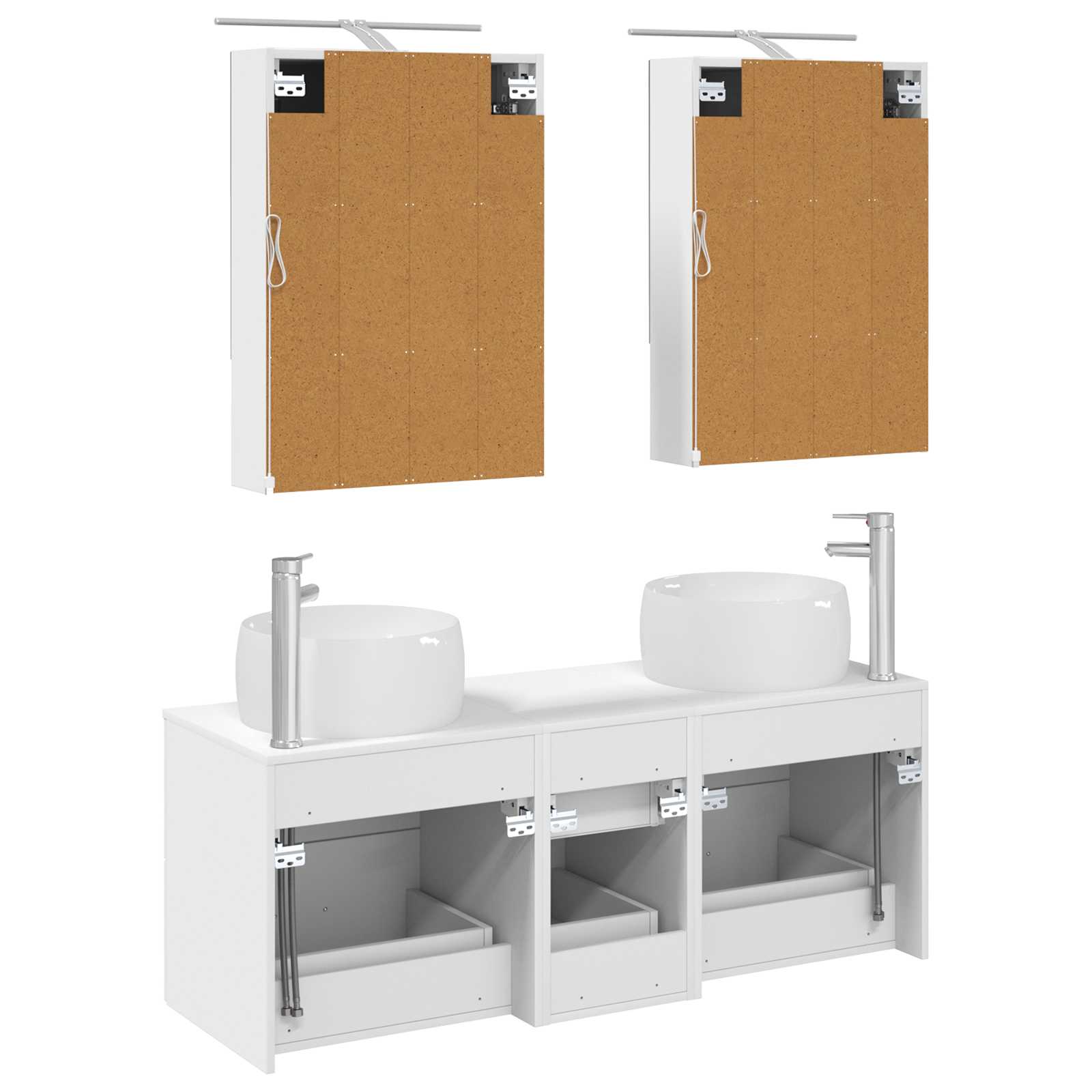 Komplet pohištva za kopalnico 5 pcs Bela - slika 8