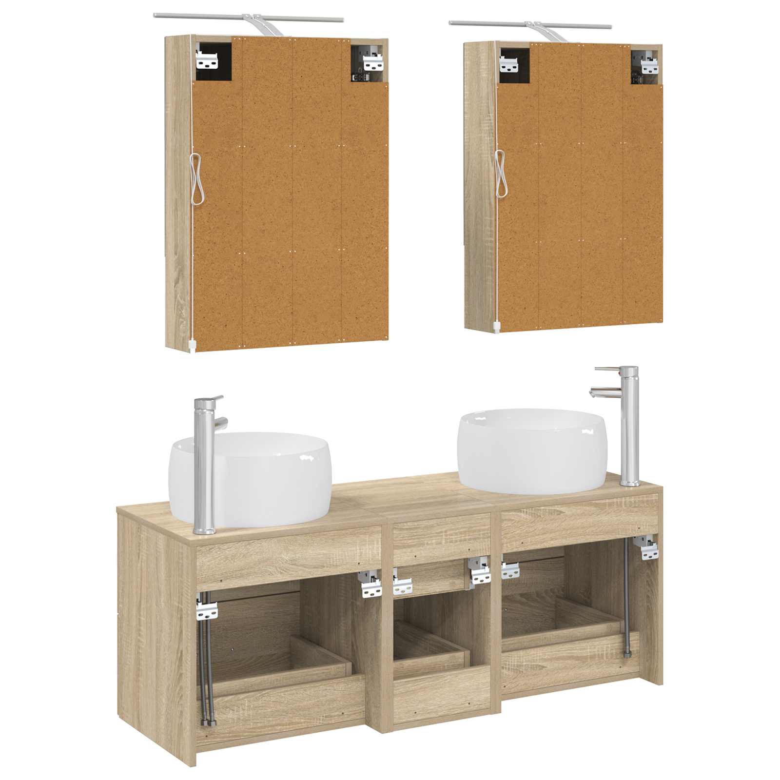 Komplet pohištva za kopalnico 5 pcs Sonoma hrast - slika 8