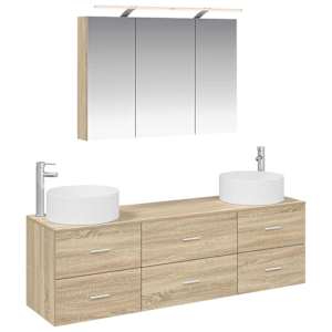 Sada koupelnového nábytku 4 pcs Dub sonoma - obrázek 2