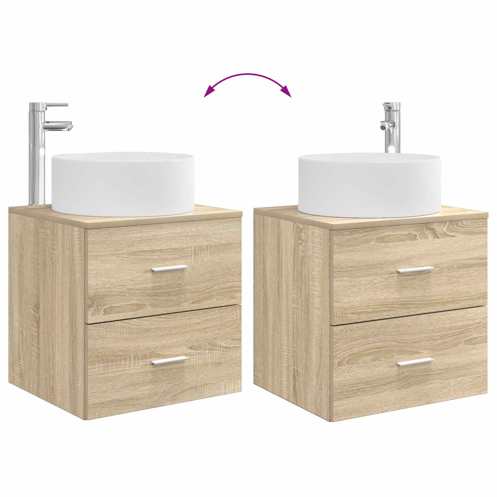 Komplet pohištva za kopalnico 4 pcs Sonoma hrast - slika 13