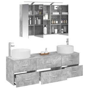 Sada koupelnového nábytku 4 pcs Betonově šedá - obrázek 3