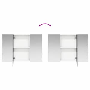Sada koupelnového nábytku 4 pcs Bílá Kompozitní dřevo a sklo - obrázek 12