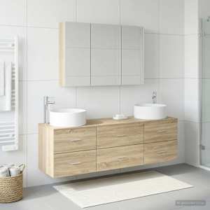 Sada koupelnového nábytku 4 pcs Dub sonoma - obrázek 4
