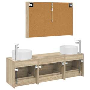 Sada koupelnového nábytku 4 pcs Dub sonoma - obrázek 8