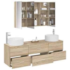 Sada koupelnového nábytku 4 pcs Dub sonoma - obrázek 3