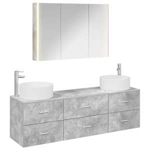 Sada koupelnového nábytku 4 pcs Betonově šedá - obrázek 2