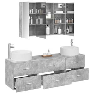 Sada koupelnového nábytku 4 pcs Betonově šedá - obrázek 3