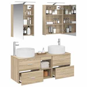 Sada koupelnového nábytku 5 pcs Dub sonoma - obrázek 3