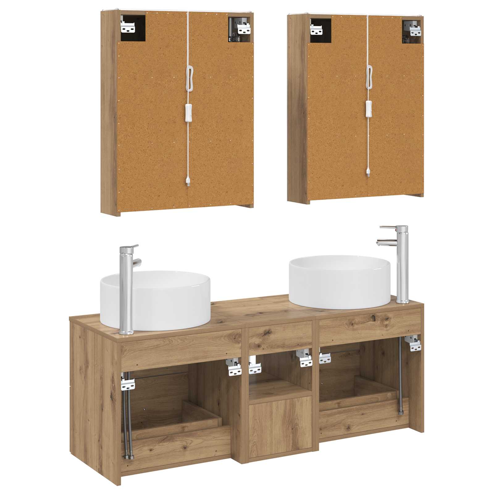 Komplet pohištva za kopalnico 5 pcs Artisan hrast - slika 8
