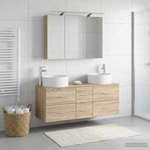Sada koupelnového nábytku 4 pcs Dub sonoma - obrázek 1