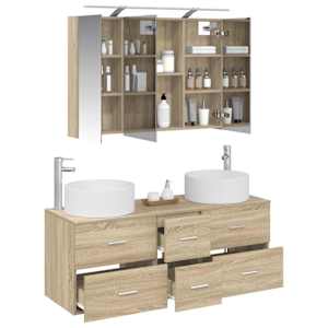 Sada koupelnového nábytku 4 pcs Dub sonoma - obrázek 3