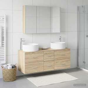 Sada koupelnového nábytku 4 pcs Dub sonoma - obrázek 4
