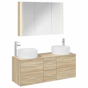 Sada koupelnového nábytku 4 pcs Dub sonoma - obrázek 2