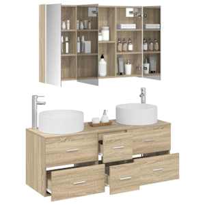 Sada koupelnového nábytku 4 pcs Dub sonoma - obrázek 3