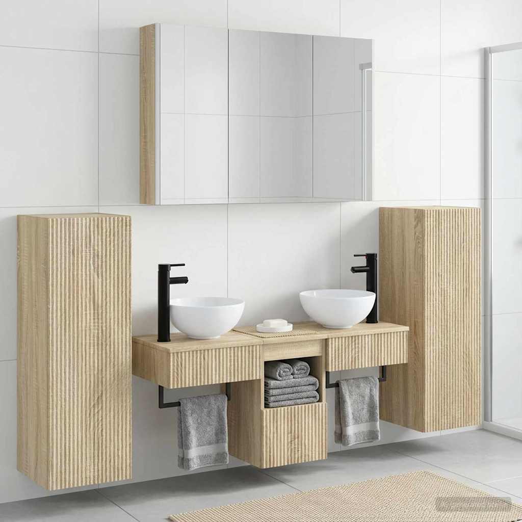 Komplet pohištva za kopalnico 6 pcs Sonoma hrast